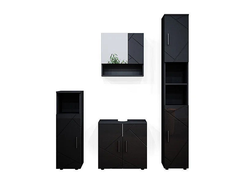 Badkamermeubel set antraciet hoogglans 80x41x58.6 irma