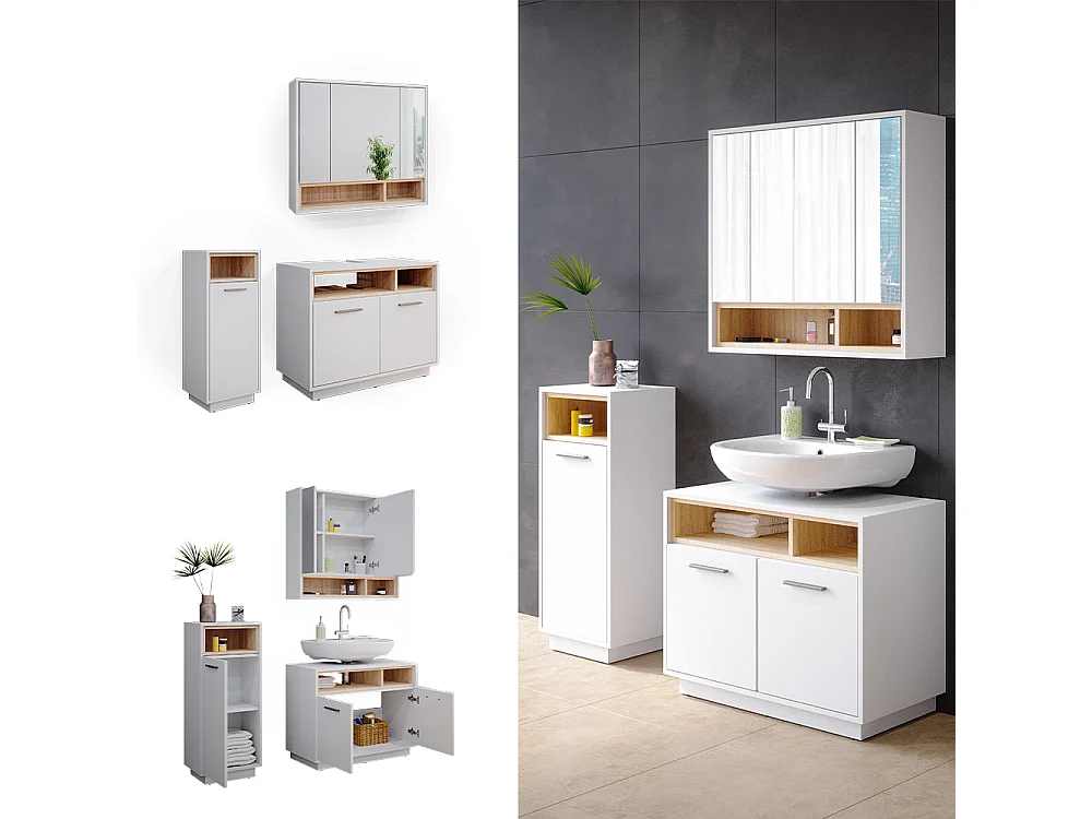 Meubles bain blanc 80x40x64 beatrice