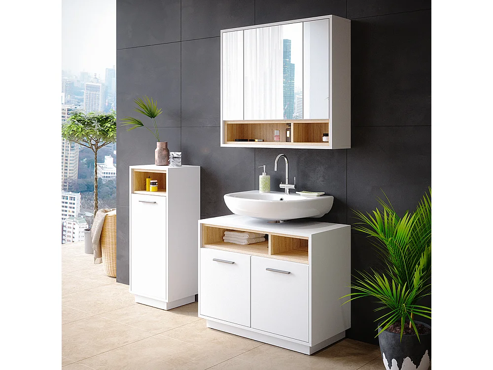 Meubles bain blanc 80x40x64 beatrice