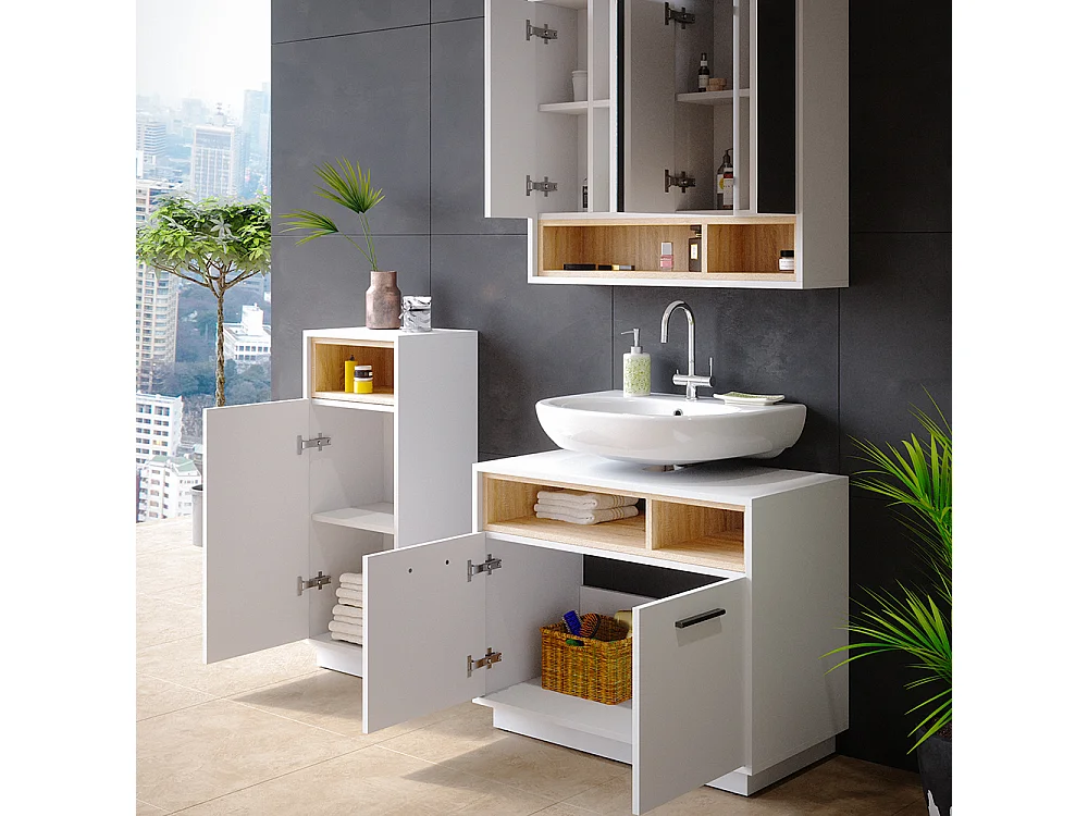 Meubles bain blanc 80x40x64 beatrice