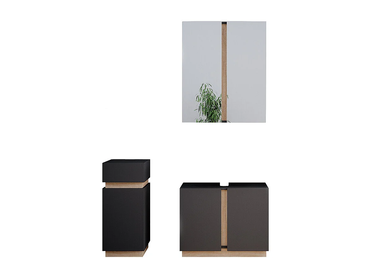 Set di mobili da bagno antracite 70x34x55 gloria