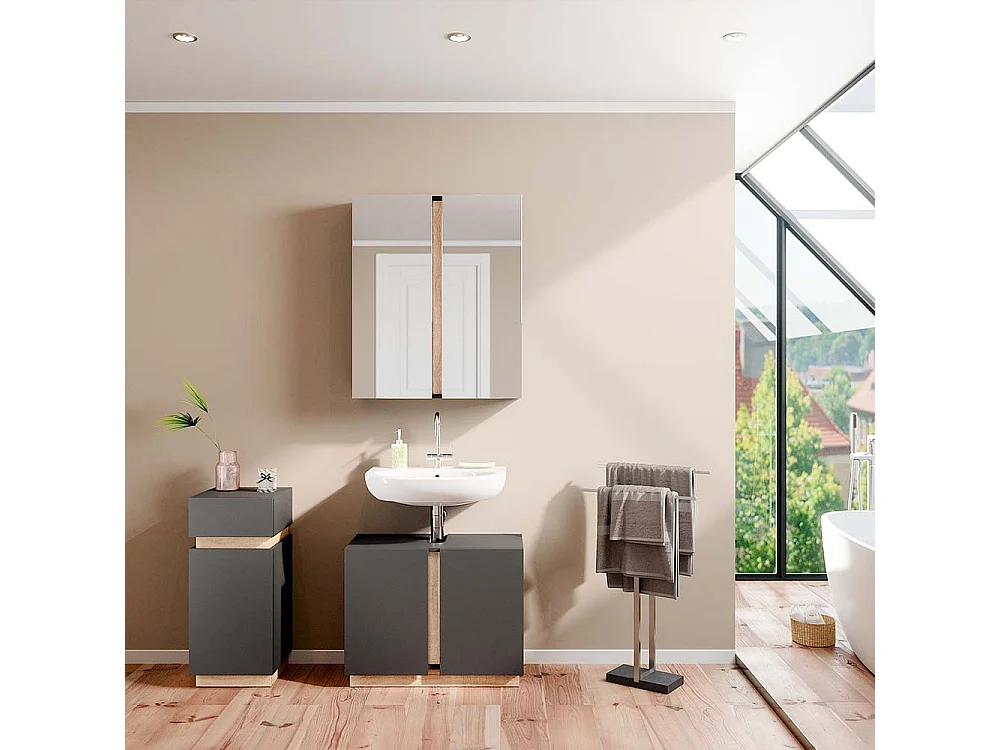 Set di mobili da bagno antracite 70x34x55 gloria
