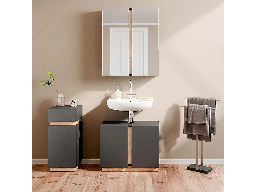 Meubles bain anthracite 70x34x55 gloria