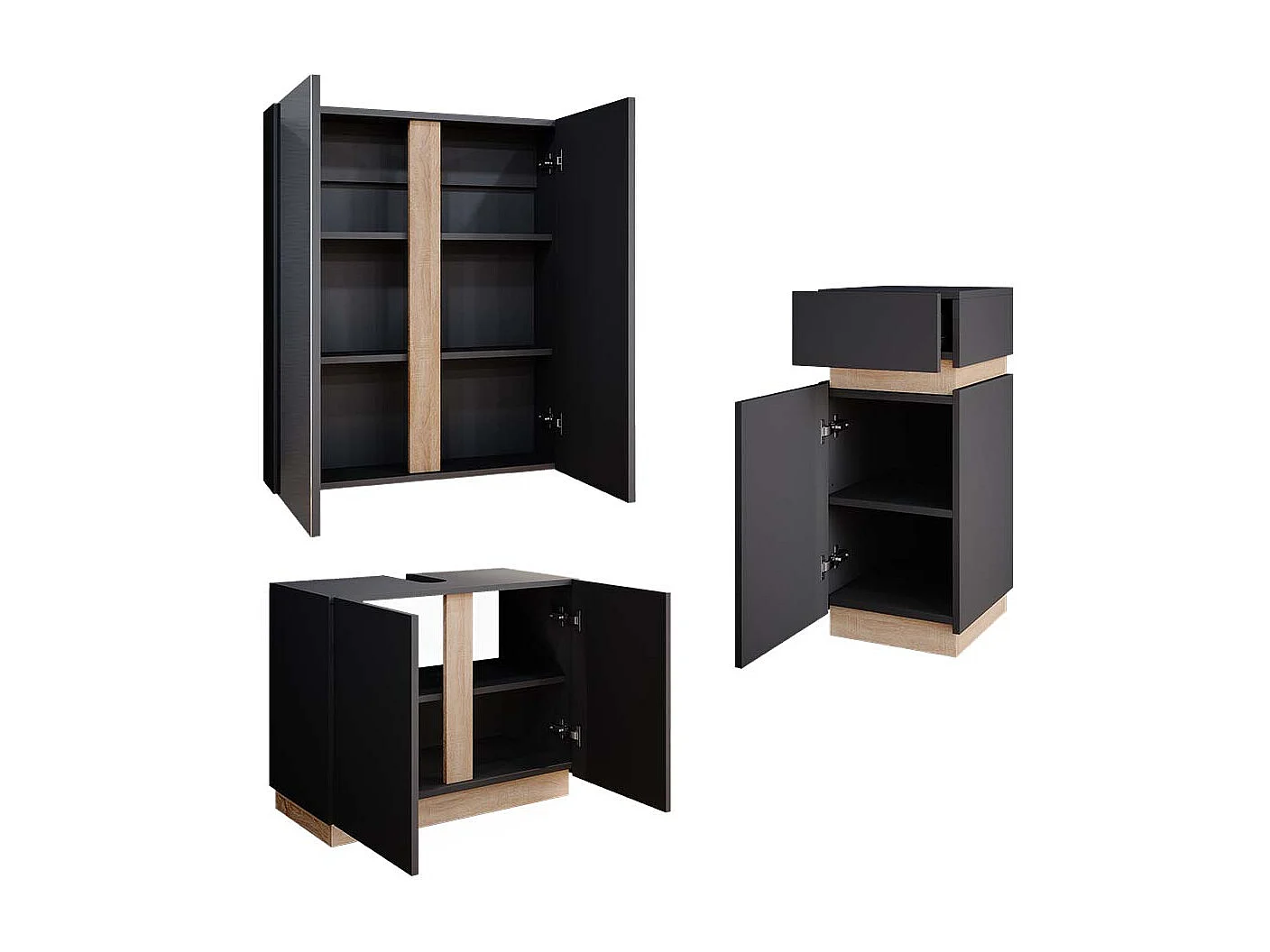 Meubles bain anthracite 70x34x55 gloria