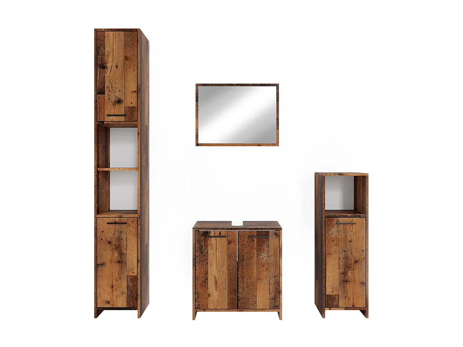 Conjunto de muebles de baño roble rústico 58x33x60 kiko