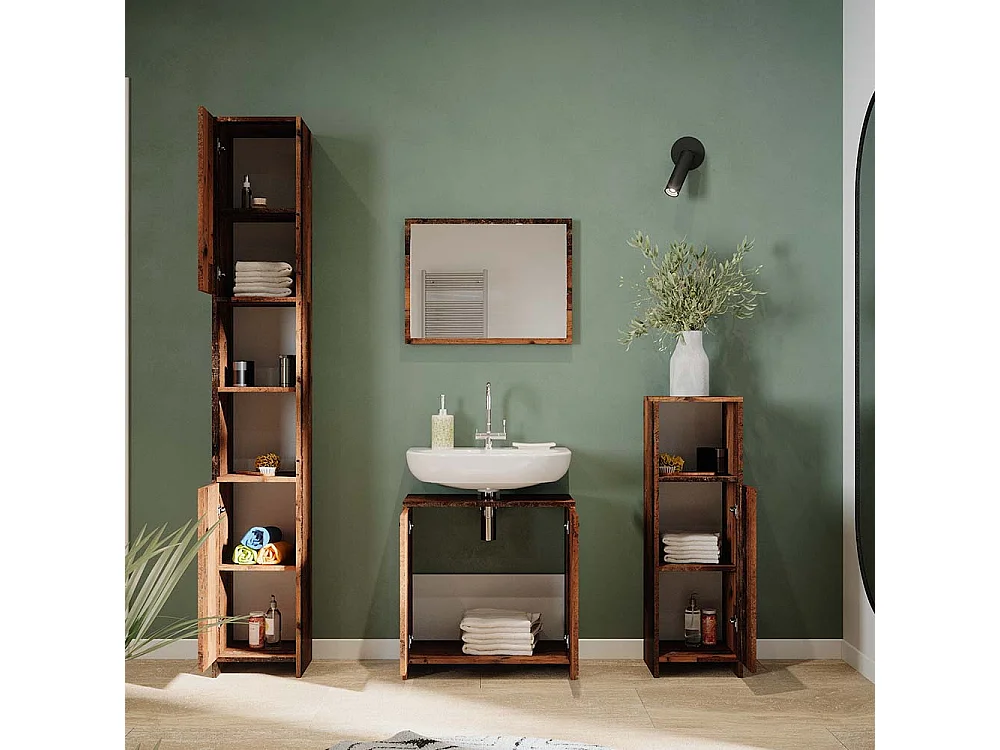 Meubles bain chêne rustique 58x33x60 kiko