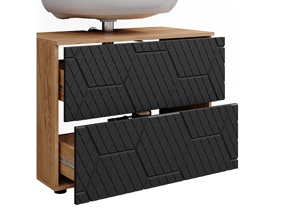 Meubles bain anthracite avec structure en nid dabeille 80x41x58.6 irma