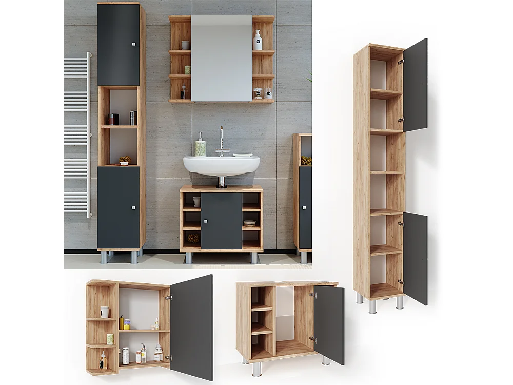 Meubles bain chêne 60x32x54 fynn