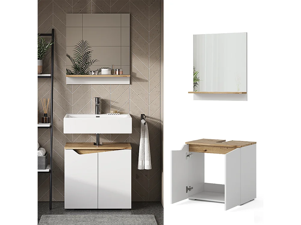 Meubles bain blanc 60x35x57 marelle