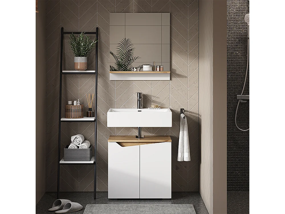 Meubles bain blanc 60x35x57 marelle