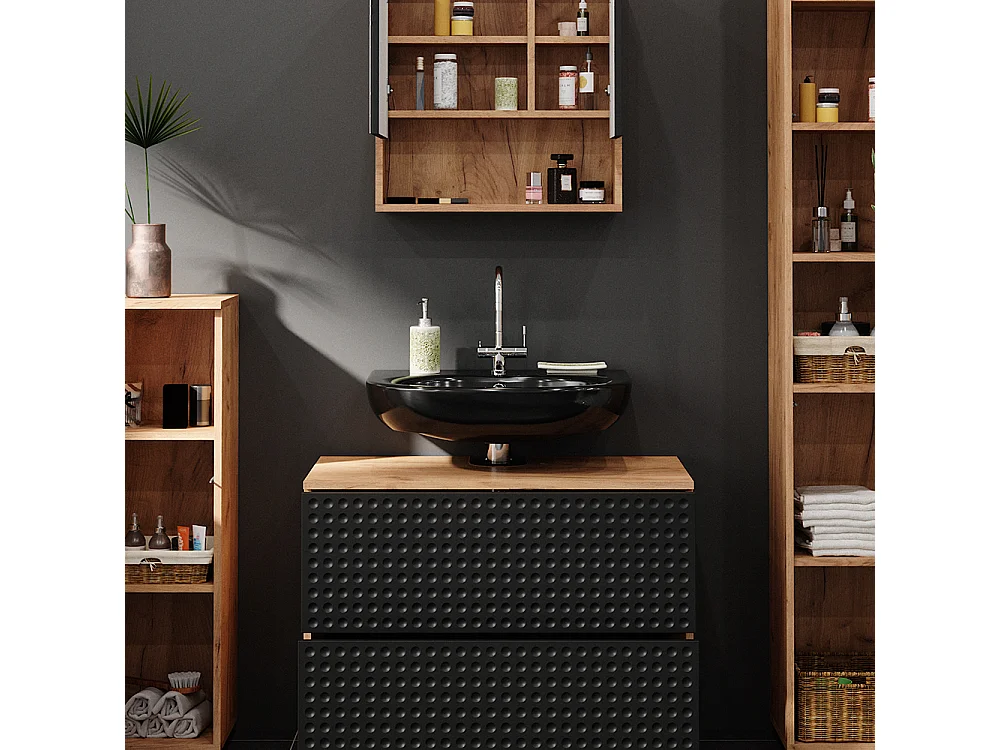 Meubles bain anthracite à pois 80x41x58 irma