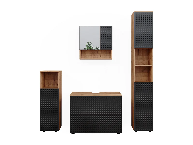 Badmöbel-Set anthrazit gepunktet 80x41x58 irma