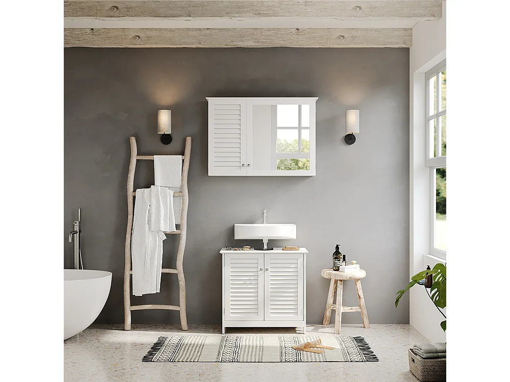 Badkamermeubelset wit 60x35x58 riad