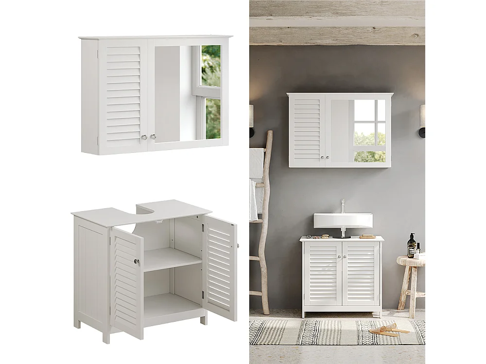 Meubles bain blanc 60x35x58 riad