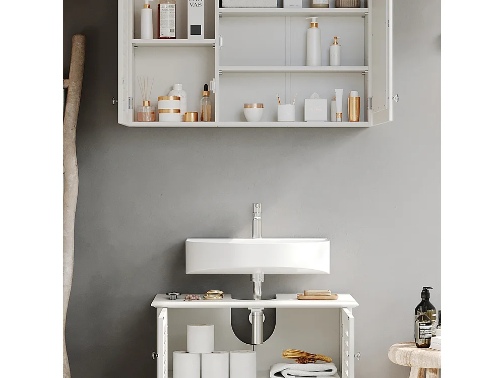 Meubles bain blanc 60x35x58 riad