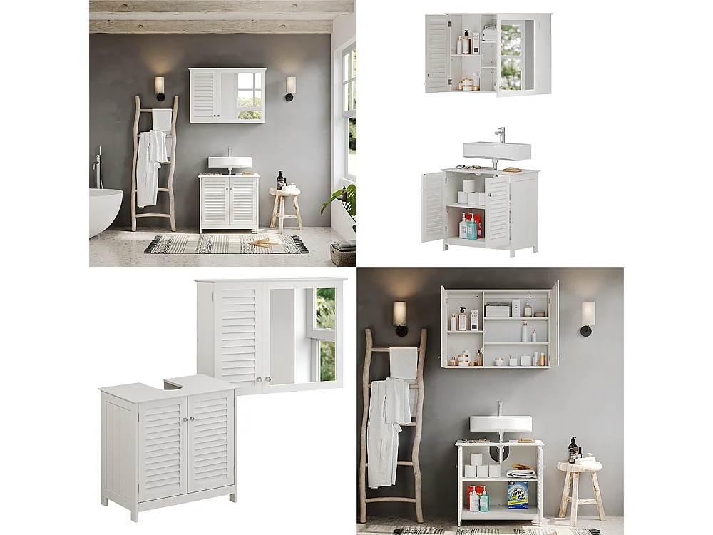 Meubles bain blanc 60x35x58 riad