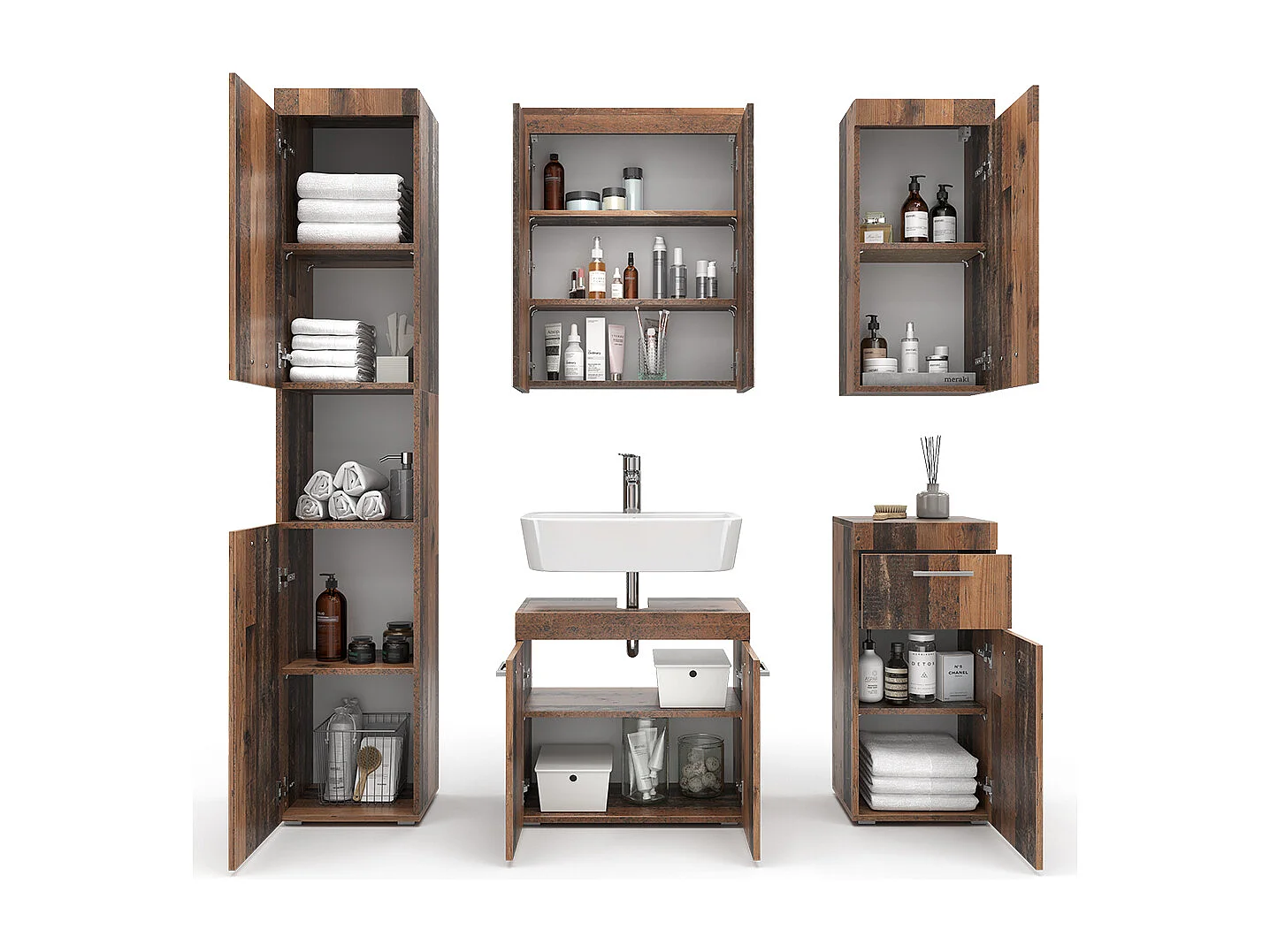 Ensemble de meubles de salle de bains oldstyle 60x34x56 luna