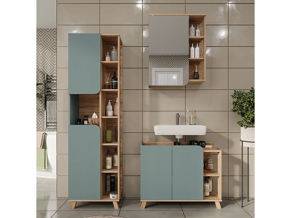 Meubles bain sonoma/bleu 80x35x65 karen