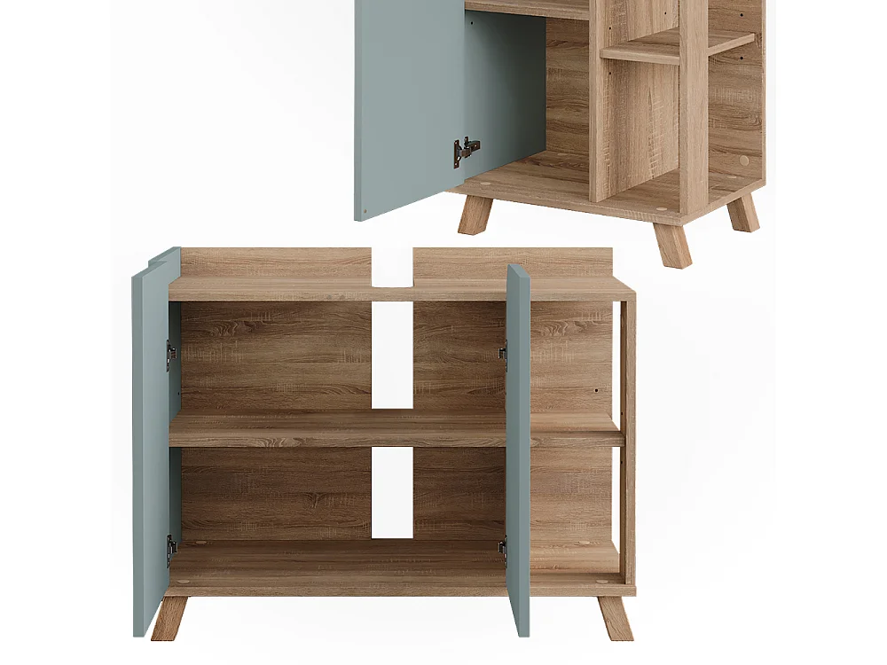 Meubles bain sonoma/bleu 80x35x65 karen