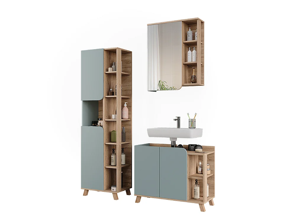 Meubles bain sonoma/bleu 80x35x65 karen