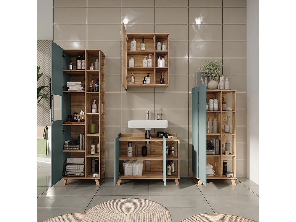 Meubles bain sonoma/bleu 80x35x65 karen