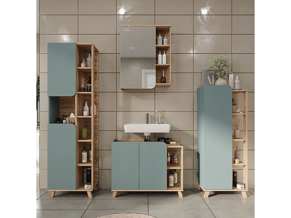 Meubles bain sonoma/bleu 80x35x65 karen