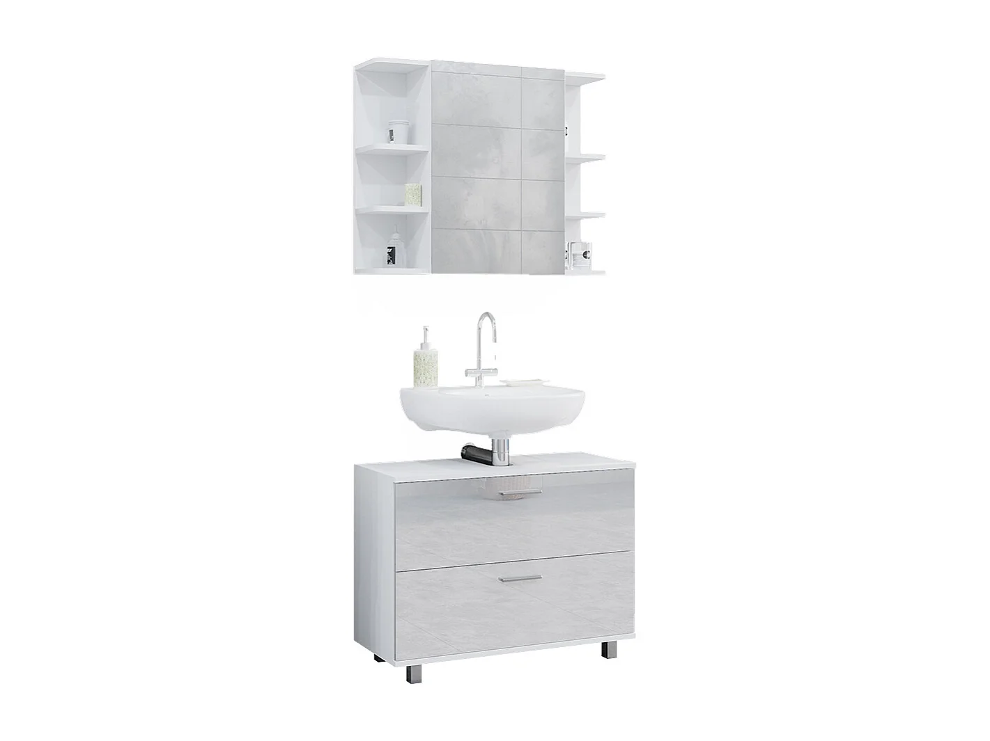 Meubles bain blanc haute brillance 80.2x33x60.8 ilias