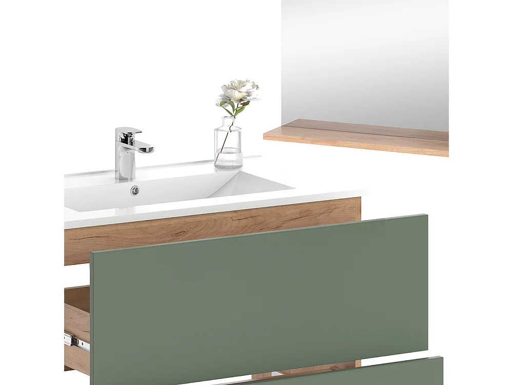 Set di mobili da bagno goldkraft rovere/verde 80x46x59.3 izan