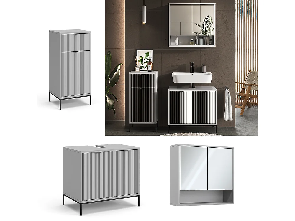 Set di mobili da bagno grigio 70x45x63 eliza