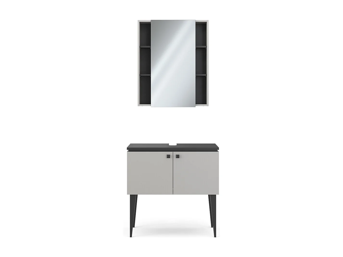 Conjunto de muebles de baño gris 80x20x79 gerta