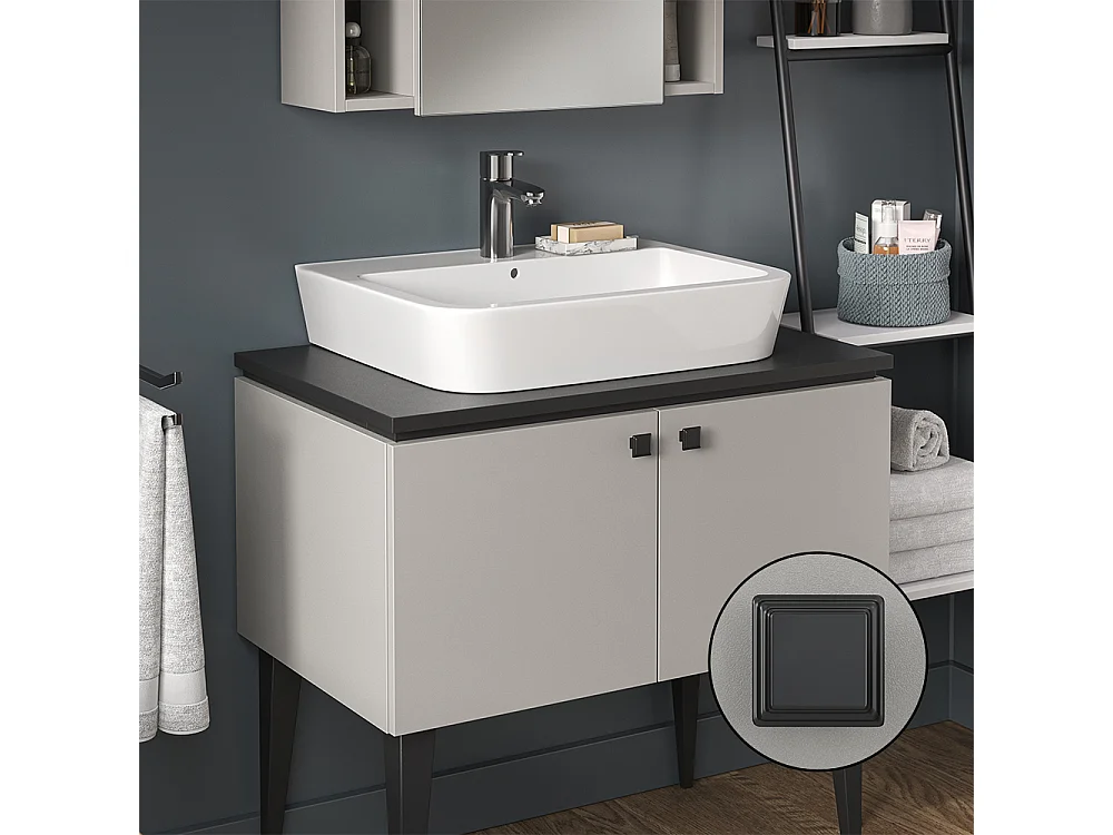 Conjunto de muebles de baño gris 80x20x79 gerta