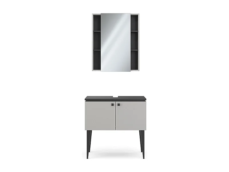 Conjunto de muebles de baño gris 80x20x79 gerta