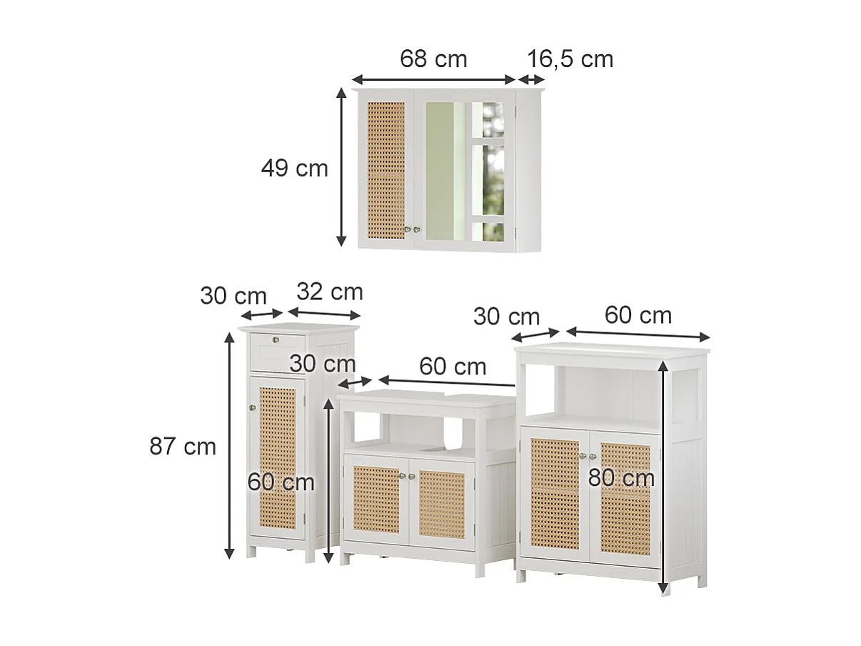 Badmöbel-Set weiß 60x30x60 rosario
