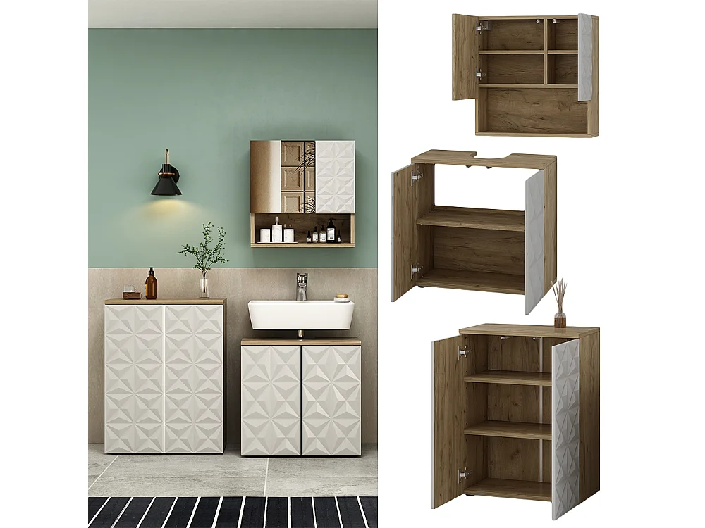 Set di mobili da bagno bianco 60x30x79 edge