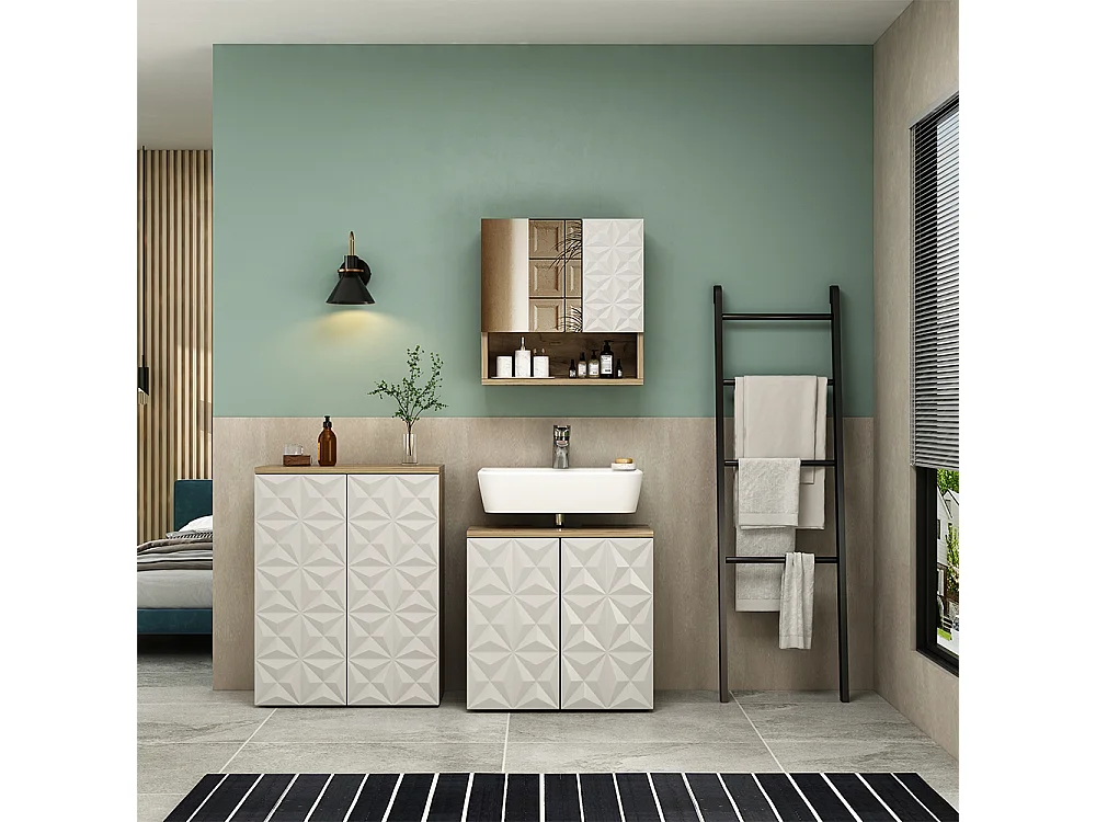 Meubles bain blanc 60x30x79 edge