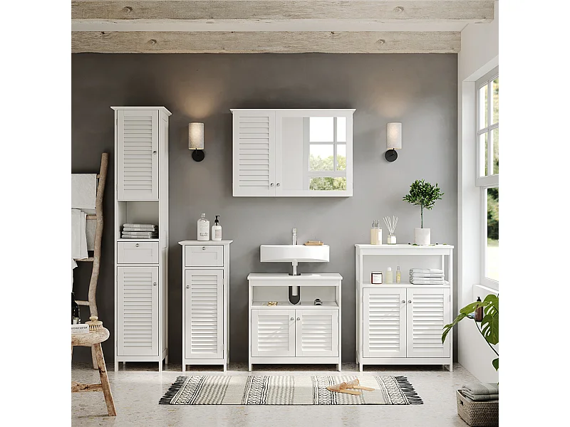 Conjunto de móveis de casa de banho branco 60x30x60 riad