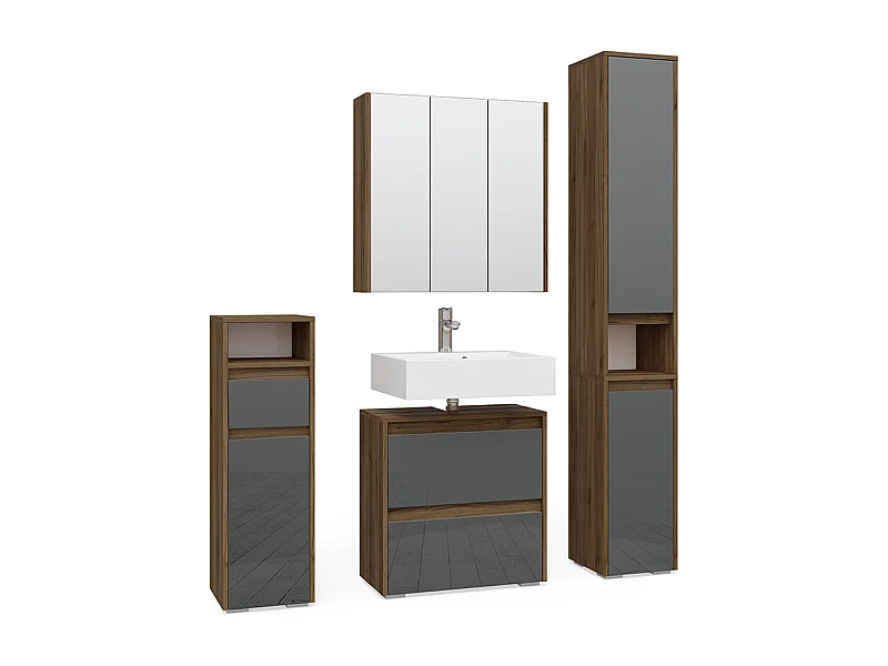 Set mobili bagno antracite 60x30x62 majest