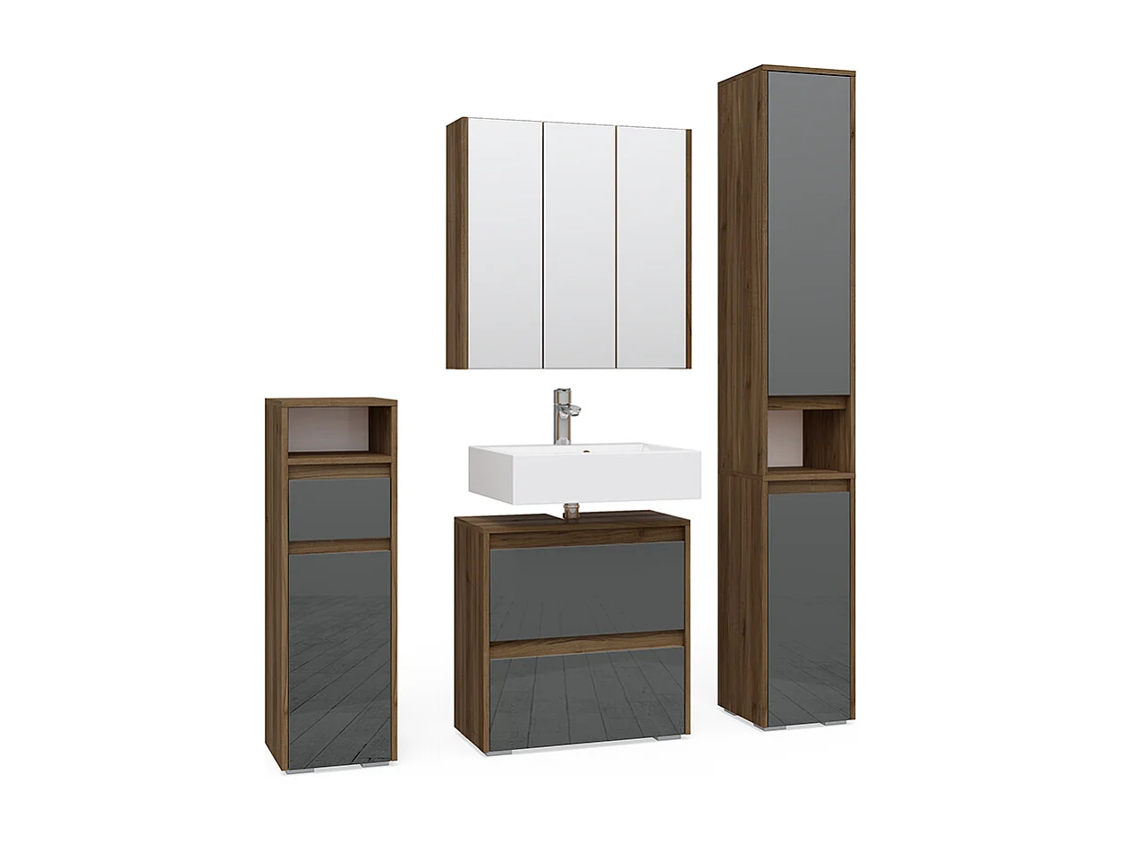 Set mobili bagno antracite 60x30x62 majest
