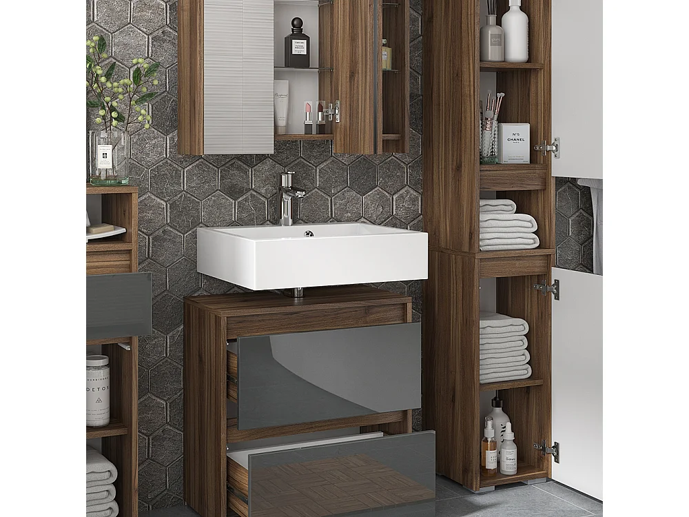 Set mobili bagno antracite 60x30x62 majest