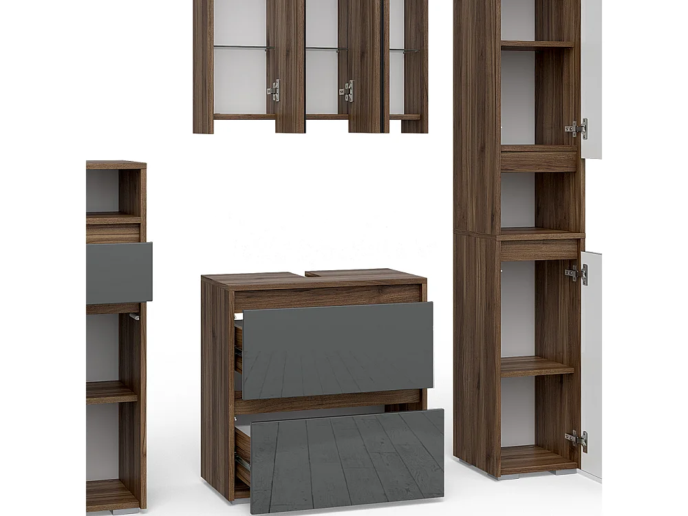 Set mobili bagno antracite 60x30x62 majest