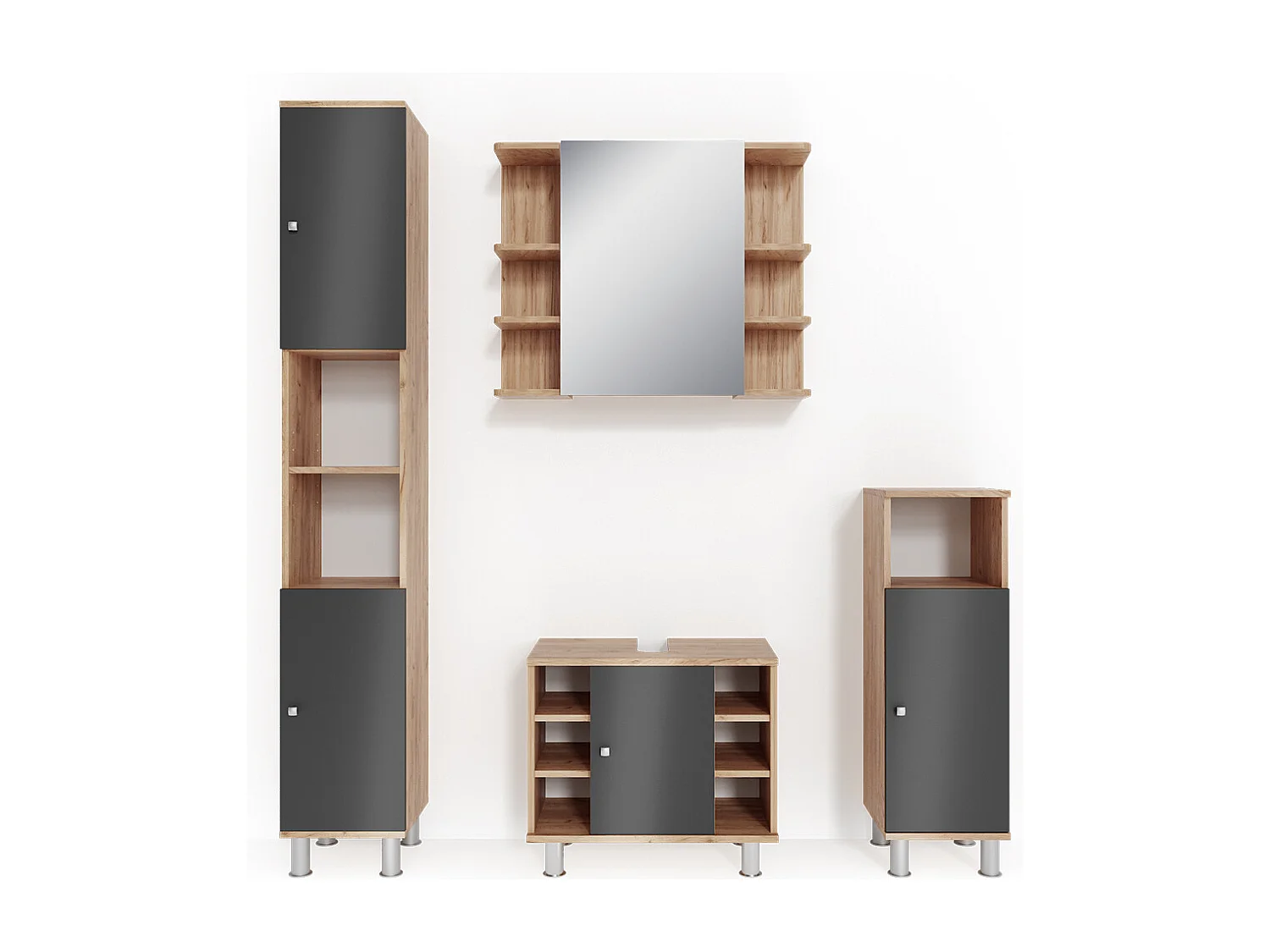 Set mobili bagno rovere 60x32x54 fynn