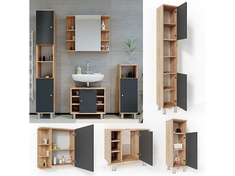 Meubles bain chêne 60x32x54 fynn