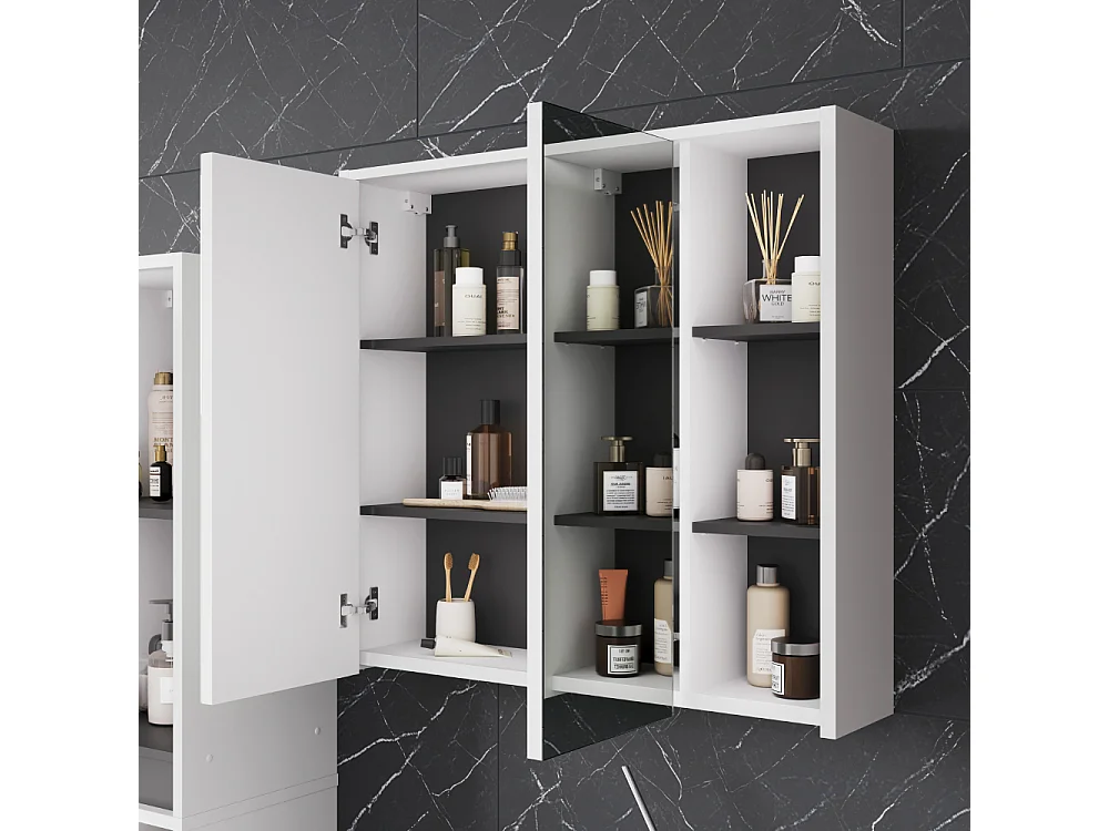 Badmöbel-Set weiß/grau 80x46x60 viola