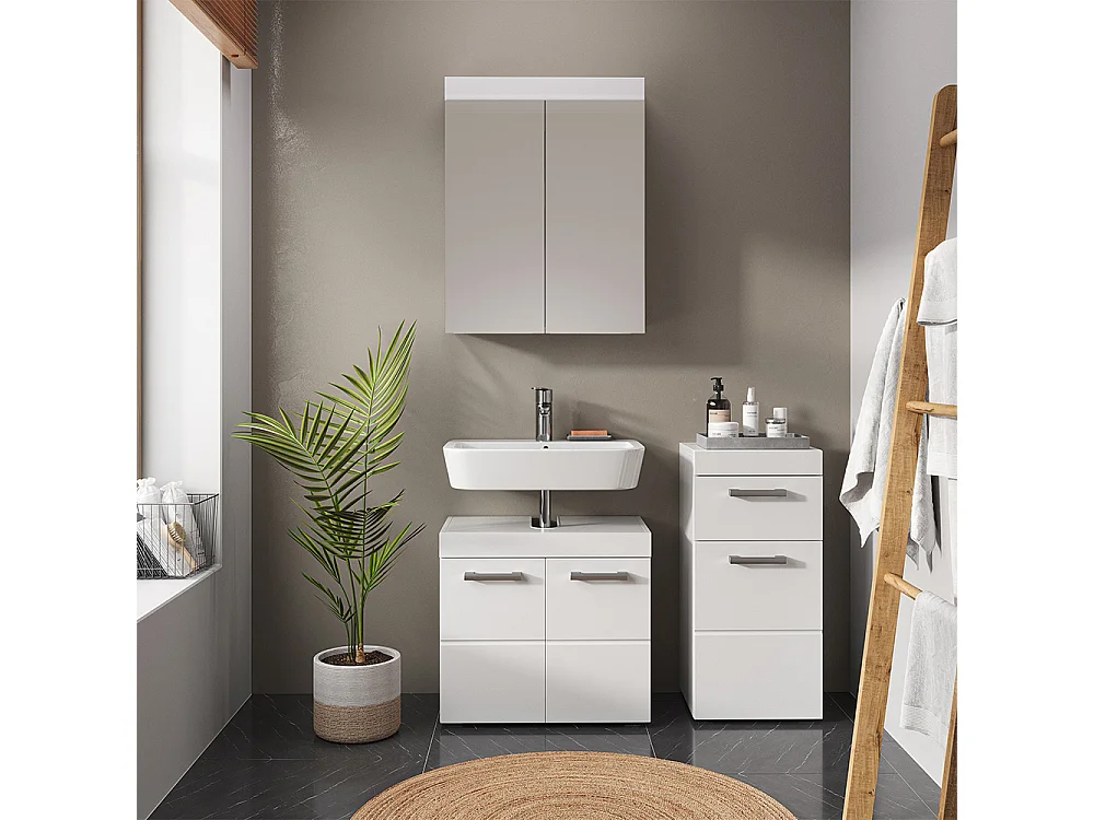 Set mobili bagno bianco 60x34x56 luna