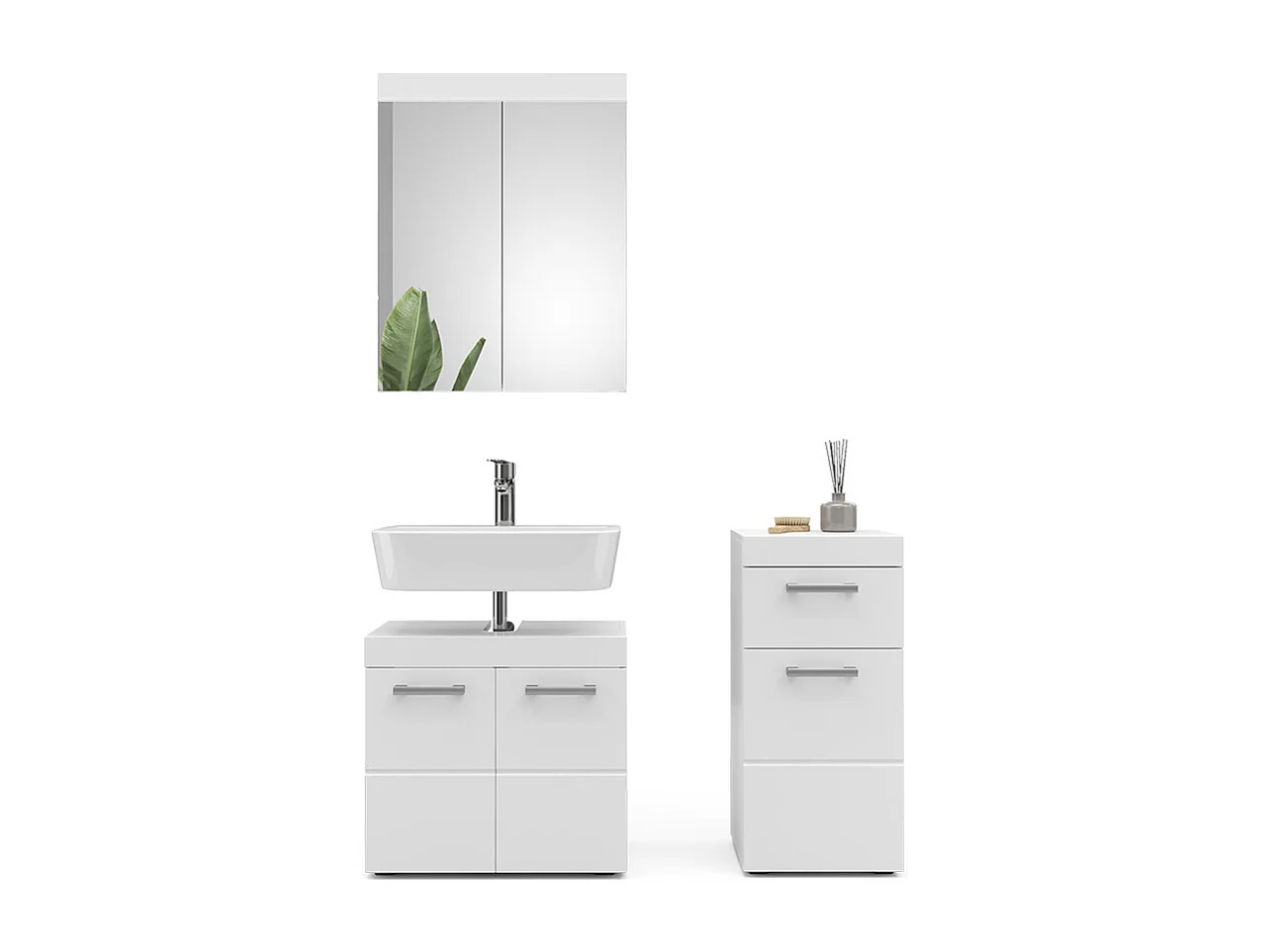 Set mobili bagno bianco 60x34x56 luna