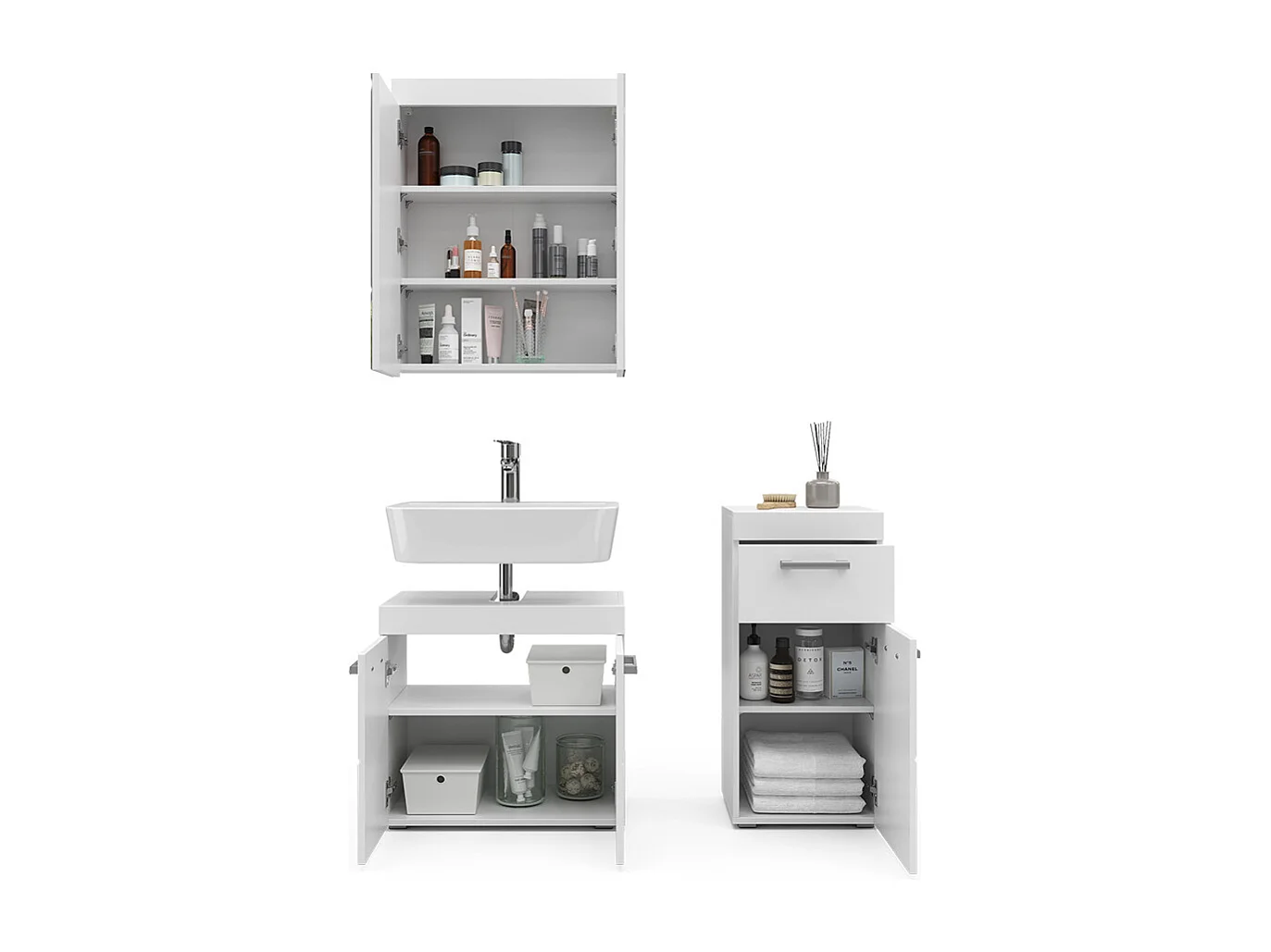 Meubles bain blanc 60x34x56 luna