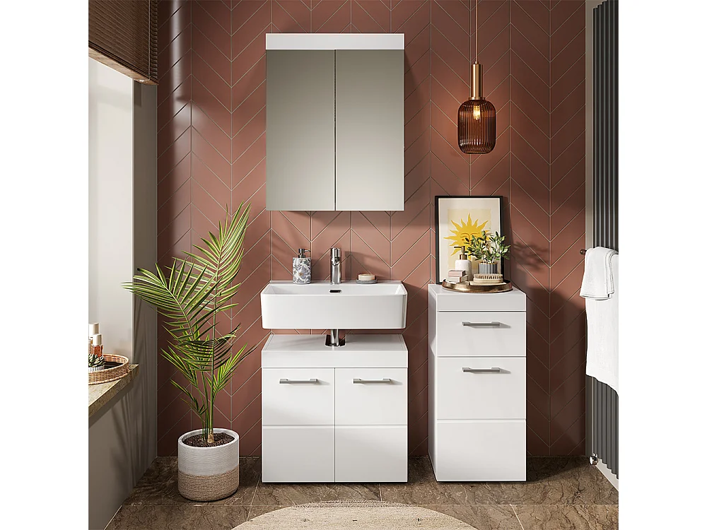 Badkamermeubel set wit 60x34x56 luna