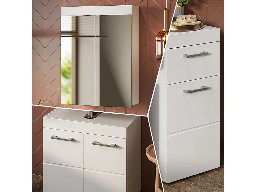 Badkamermeubel set wit 60x34x56 luna