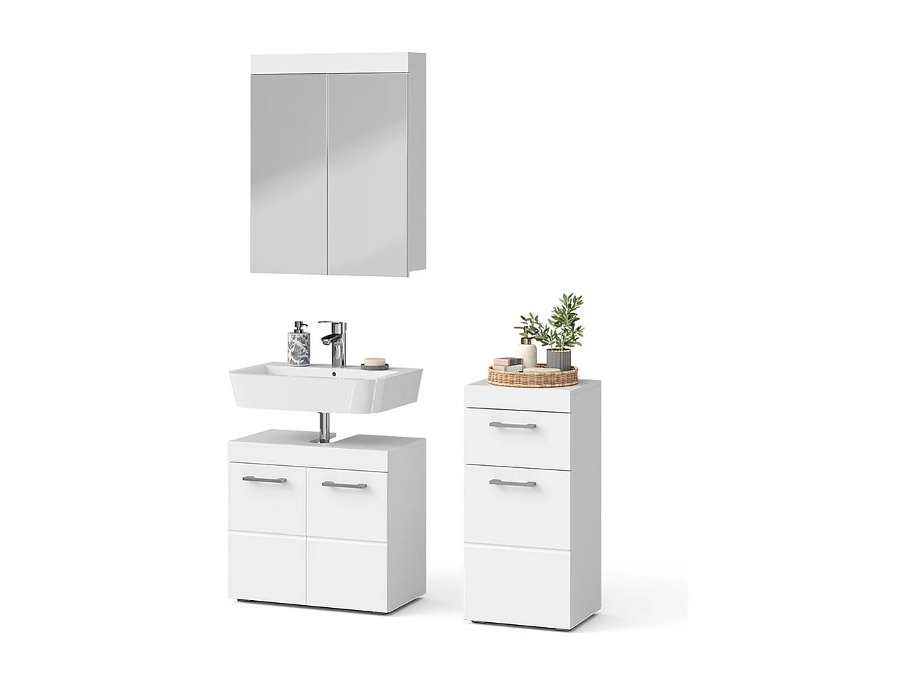 Badkamermeubel set wit 60x34x56 luna