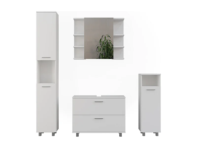 Set di mobili da bagno bianco 80.2x33x60.8 ilias